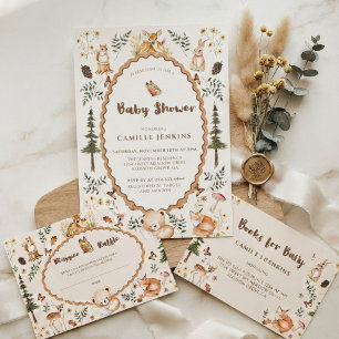 Serviette En Papier Faire-part de naissance cottagecore boisée pour bé