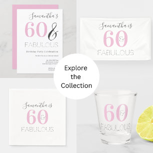 60e anniversaire Modern Pink Party Invitation