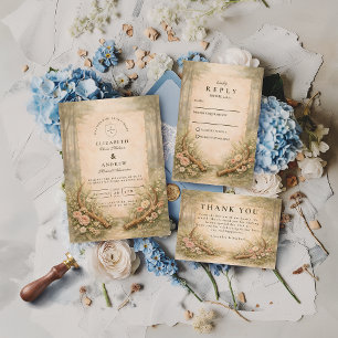 Carte De Remerciements Mariage au Bois de Bois de Cerf