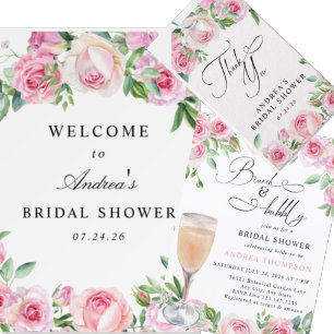 Invitation Roses Roses Roses Roses Roses Blush Fête des marié