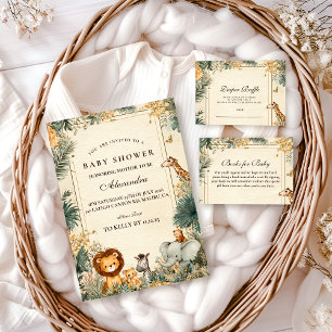 Invitation Bienvenue au Baby Shower Safari Fantaisiste