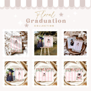 Cartons Réponse Chic Pink Floral Graduation Party