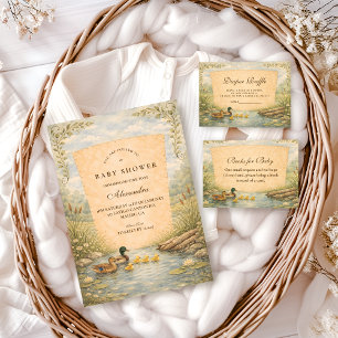 Invitation Baignée de bébé canard vintage