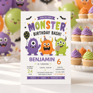 Papier Cadeau Anniversaire personnalisé d'Halloween de monstre m