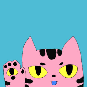 T-shirt Pour Bébé Chat Alien Pocket Anniversaire Enfant Pink Cartoon