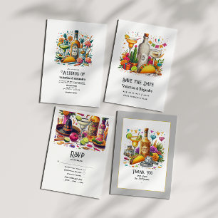 Invitation Tacos amusants et Mariage Tequila avec bouteille M