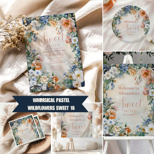Banderoles Marine romantique Pastel Fleur sauvage Sweet 16