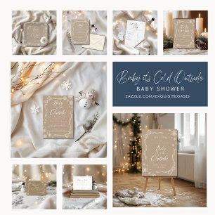 Serviette En Papier Coquette hiver Taupe Baby c'est froid Papier Napki