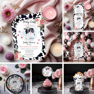 Invitation Jolie vache, c'est un Baby shower de fille