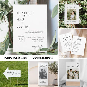Minimaliste Moderne Simple Mariage Invitations