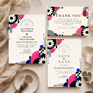 Invitation Mariage Rétro Romantique des Années 60
