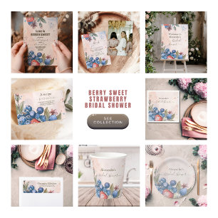 Carte D'accompagnement Chic Berry Sweet Fête des mariées fraise