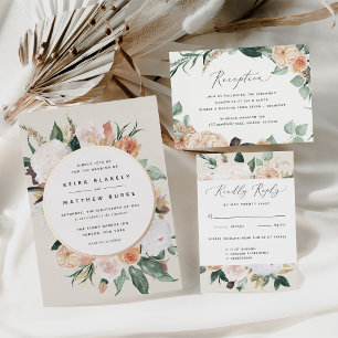 Invitation En Aluminium Boho Blooms Mariage Floral moderne