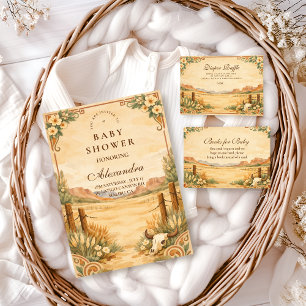 Invitation Baby-Shower Fleur Sauvage du Désert Occidental