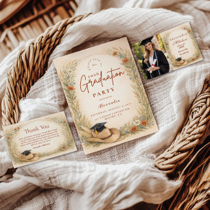 Cartons Réponse Fête de fin d'études de Western Floral