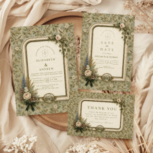 Cartons Réponse Mariage élégant dans un manoir anglais