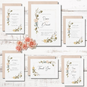 Save The Date Mariage de charpente florale Boho séché