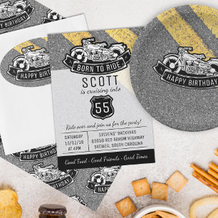 Sticker Ovale Motorcycle Biker Joyeux cadeau d'anniversaire fête