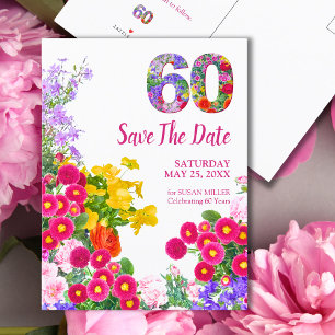 Faire-part Carte postale moderne de Save The Date pour les 60