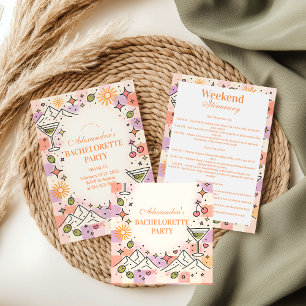 Invitation Montagnes roses et cocktail Martini Enterrement de