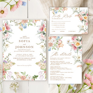 Sticker Rond Fleurs sauvages Fête de jardin Floral Pastel Maria