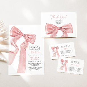 Carte D'accompagnement Elégant Pink Bow Baby shower Déchets Billet Raffle