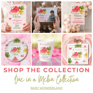 Invitation Photo Watercolor One in a Melon First Birday