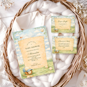 Invitation Fête de bébé au terrain de baseball rétro