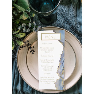 Invitation Elégante Parties scintillant Dusty Blue Gold