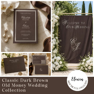 Tenture Mariage Classique Brun Foncé Vieille Fortune 