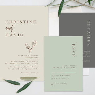 Faire-part de mariage moderne gris