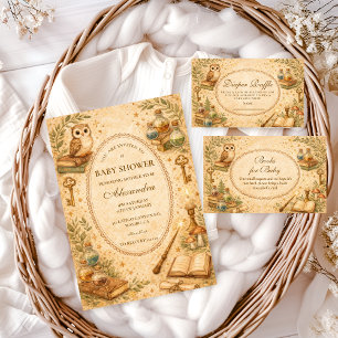 Invitation Baby Shower Magique du Sorcier Vintage