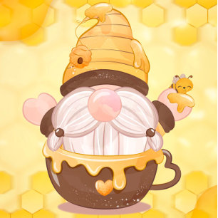 Invitation Baby shower Honeypeb Bees Gnomes