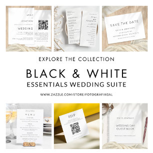 Budget Simple QR Code Invitation de mariage blanc