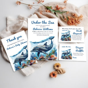 Invitation Nautical Blue Boy Under the Sea Baby shower