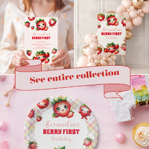 Carte De Remerciements Photo Berry fraise Premier anniversaire