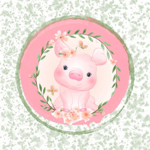 Invitation Cochon rose de mignon Baby shower fille