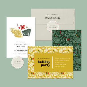 Ivory Festive Botanique Fête Invitation