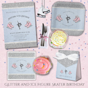 Invitation Jolie patinoire fête patinage artistique anniversa