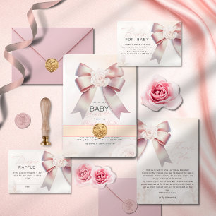 Ballotins Baby shower à fleurs de Bow rose