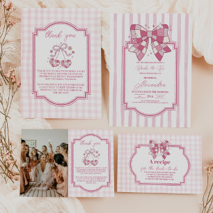 Invitation à la douche nuptiale Disco Rose