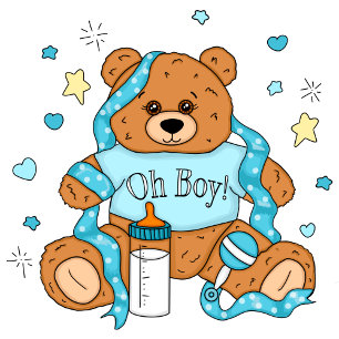 Invitation Baby shower d'ours en peluche du garçon Cute Blue