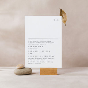 Invitation En Aluminium Monogramme or simple et élégant   Maroon Bourgogne