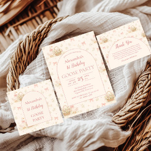 Carte De Remerciements Fête du premier anniversaire de la petite oie