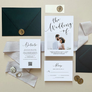 Carte D'accompagnement Élégant roman   Mariage Détails de l'invité Code Q