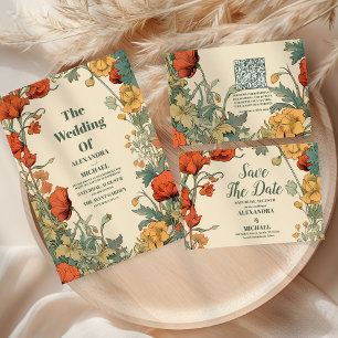 Invitation Mariage romantique Art Nouveau