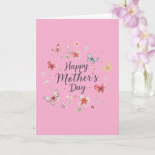 Papier Cadeau Papillon et fleurs Joyeuse fête des mères 