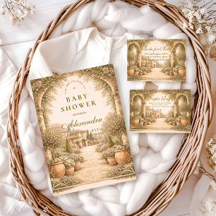 Invitation Baby Shower Fleurs de Jardin Vintage
