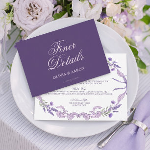 Menu Bar/Dîner Floral Violet Victorien Fantaisiste