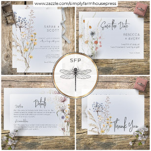 Boho Fleur sauvage moderne Mariage Merci